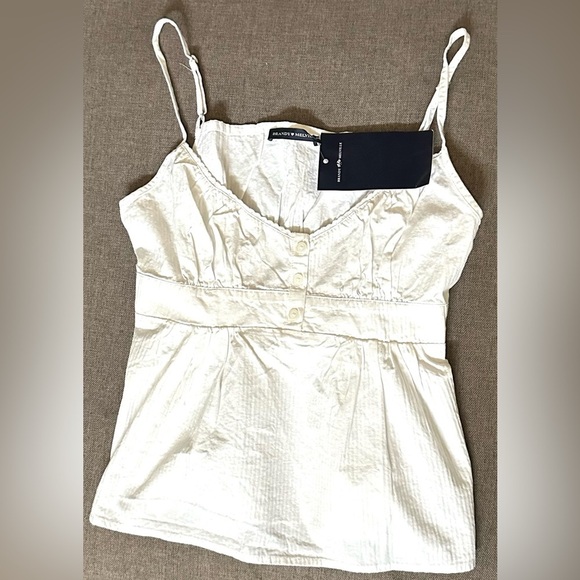 Brandy Melville Tiffany White Adjustable Spaghetti Strap Cotton Tank Top, NWT - Picture 8 of 9